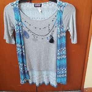 Blue Cardigan Top